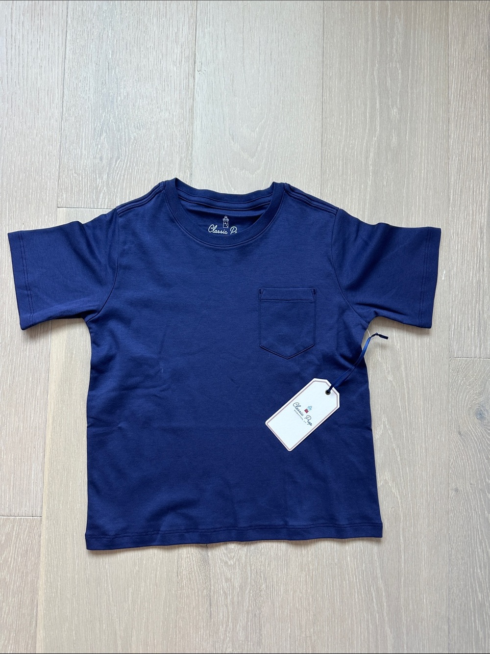 Classic Prep Navy Short Sleeve Pocket Tee for Kids